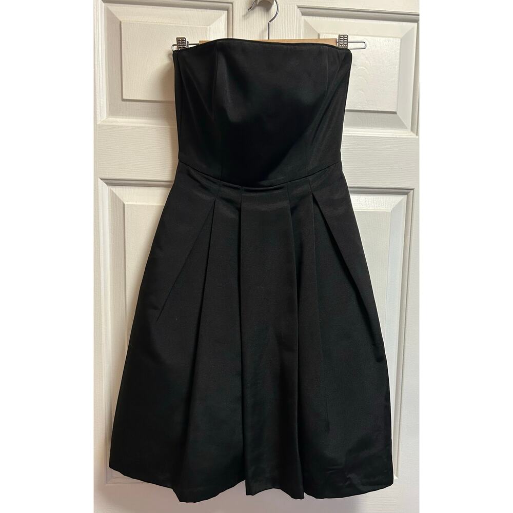 White House Black Market Black A-Line Fit and Flare Strapless Dress, Size 0
